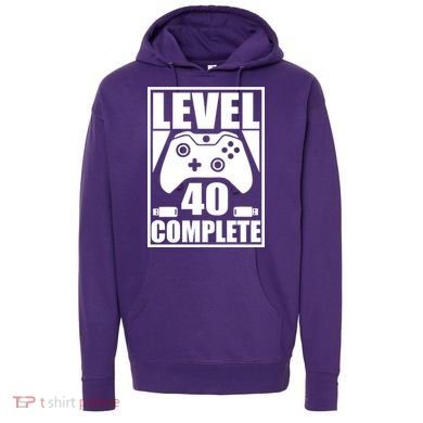 Level 40 Complete Video Gamer 40th Birthday Hoodie