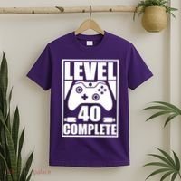 Level 40 Complete Video Gamer 40th Birthday T-Shirt thumb 2