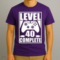 Level 40 Complete Video Gamer 40th Birthday T-Shirt thumb 3