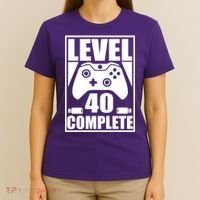 Level 40 Complete Video Gamer 40th Birthday T-Shirt thumb 4