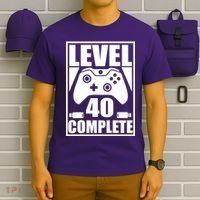 Level 40 Complete Video Gamer 40th Birthday T-Shirt thumb 6