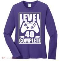 Level 40 Complete Video Gamer 40th Birthday Women's Long Sleeve Shirt thumb 0