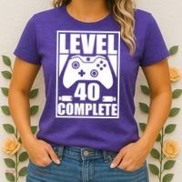 Level 40 Complete Video Gamer 40th Birthday Women's T-Shirt thumb 2