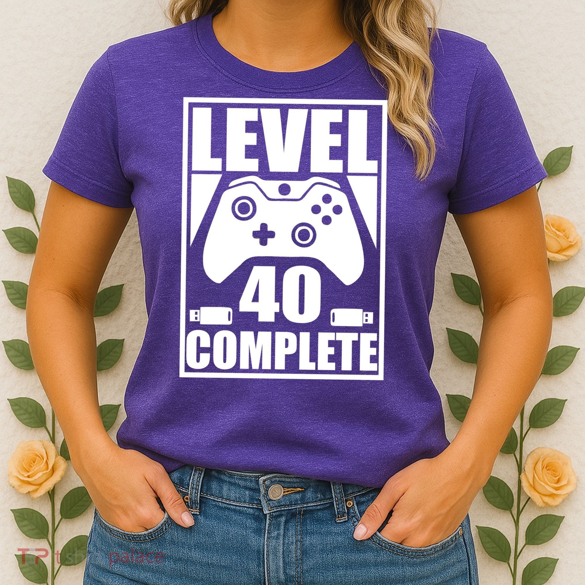 Level 40 Complete Video Gamer 40th Birthday Women's T-Shirt