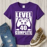 Level 40 Complete Video Gamer 40th Birthday Women's T-Shirt thumb 3
