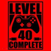 Level 40 Complete Video Gamer 40th Birthday Santa Hat thumb 1