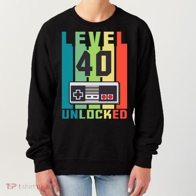 Level 40 Unlocked Funny Retro Gamer Birthday Women's Sweatshirt