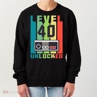 Level 40 Unlocked Funny Retro Gamer Birthday Women's Sweatshirt thumb 0