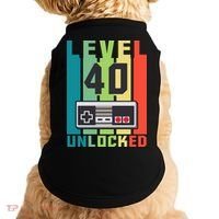 Level 40 Unlocked Funny Retro Gamer Birthday Doggie Tank thumb 0