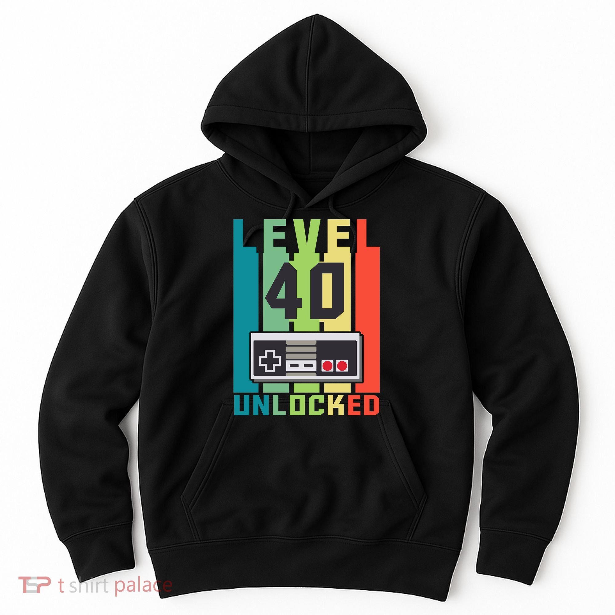 Level 40 Unlocked Funny Retro Gamer Birthday Hoodie