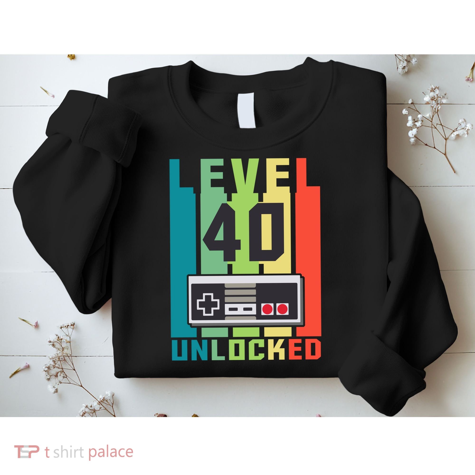 Level 40 Unlocked Funny Retro Gamer Birthday Sweatshirt