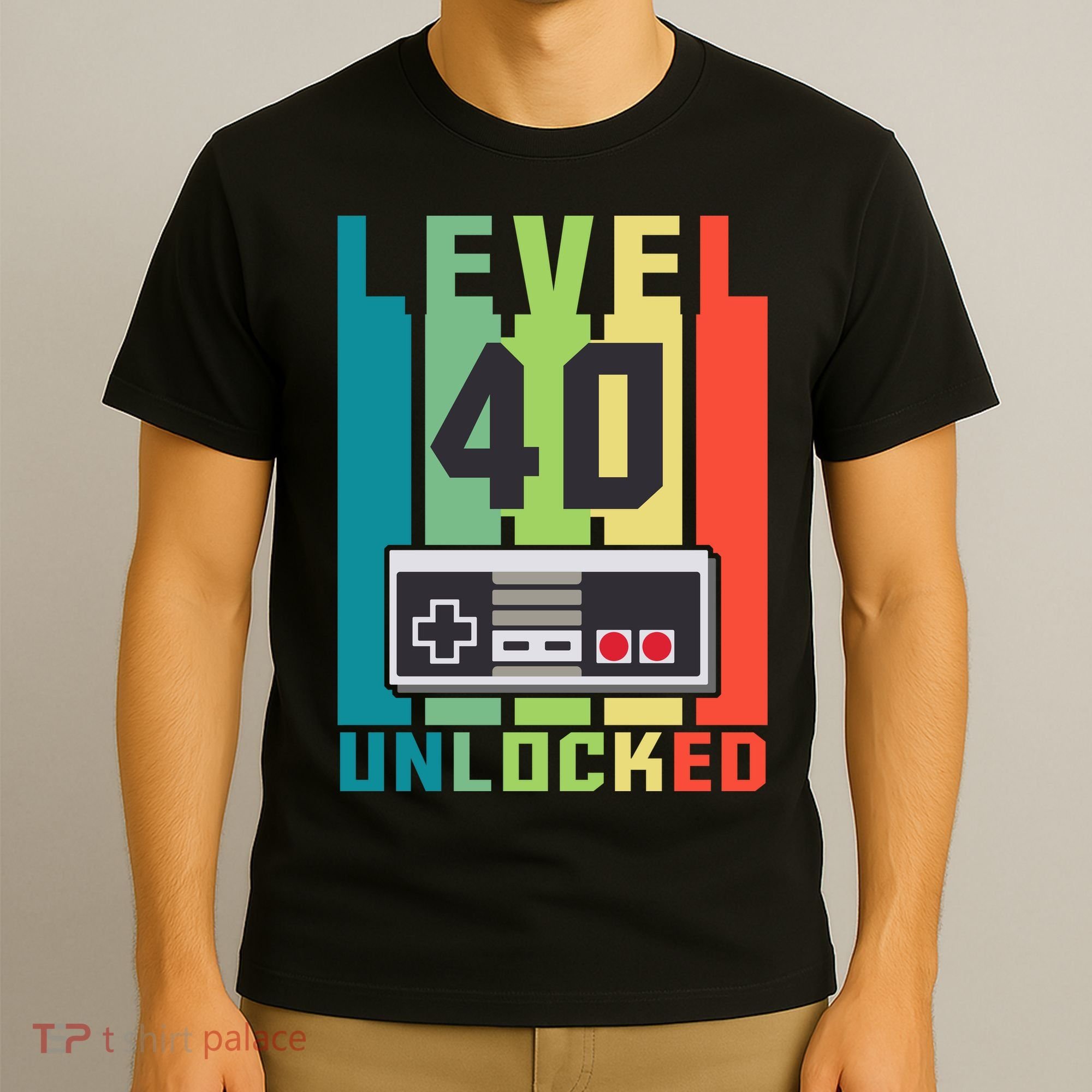 Level 40 Unlocked Funny Retro Gamer Birthday T-Shirt