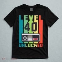 Level 40 Unlocked Funny Retro Gamer Birthday T-Shirt thumb 5