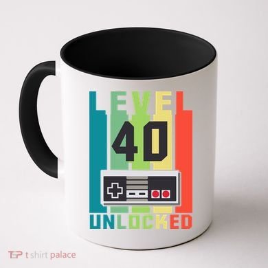 Level 40 Unlocked Funny Retro Gamer Birthday Coffee Mug