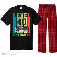 Level 40 Unlocked Funny Retro Gamer Birthday Pajama Set thumb 0