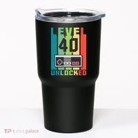 Level 40 Unlocked Funny Retro Gamer Birthday Tumbler thumb 0