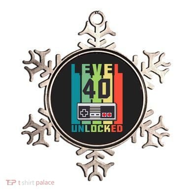 Level 40 Unlocked Funny Retro Gamer Birthday Ornament