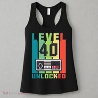 Level 40 Unlocked Funny Retro Gamer Birthday Women's Tank Top thumb 3