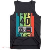 Level 40 Unlocked Funny Retro Gamer Birthday Tank Top thumb 0