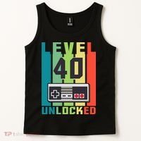 Level 40 Unlocked Funny Retro Gamer Birthday Tank Top thumb 2