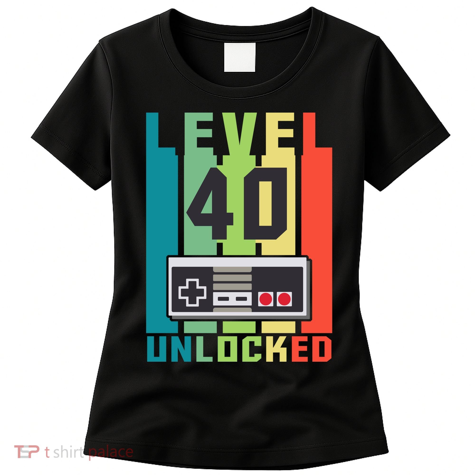 Level 40 Unlocked Funny Retro Gamer Birthday Women's T-Shirt