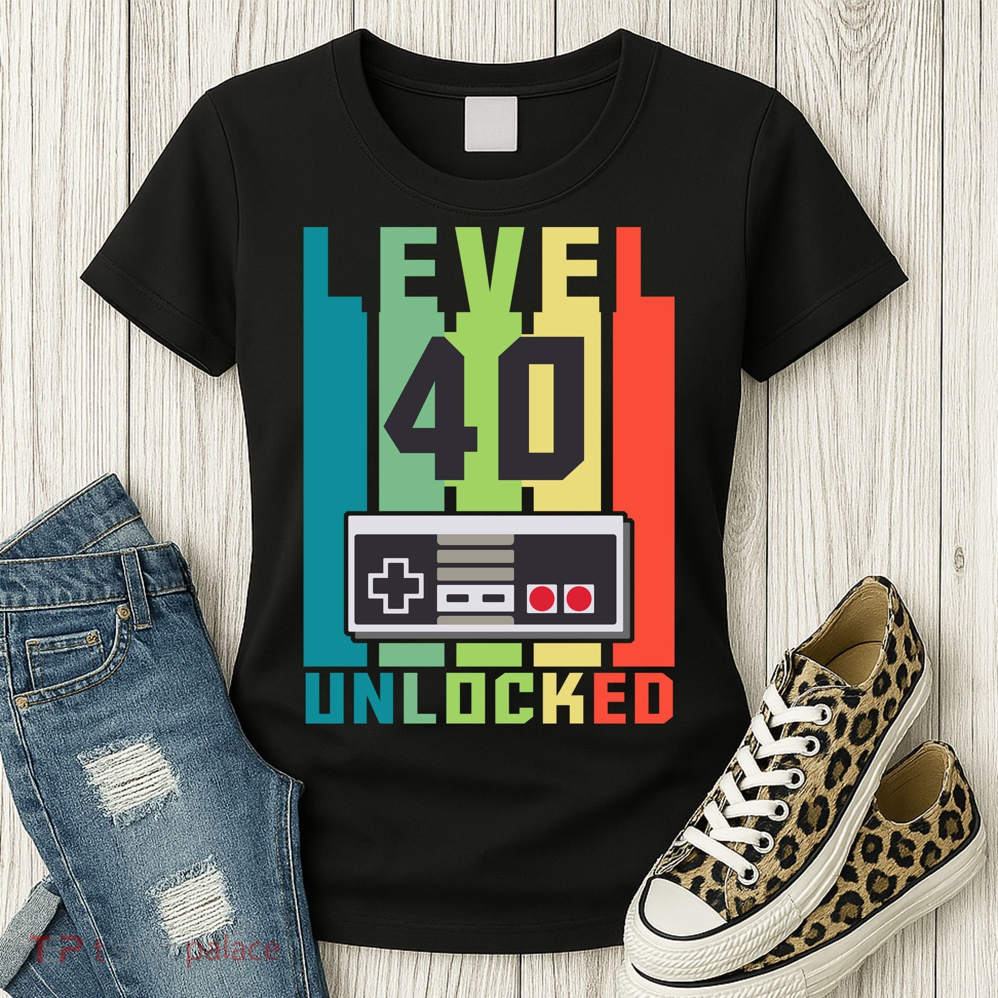 Level 40 Unlocked Funny Retro Gamer Birthday Women's T-Shirt