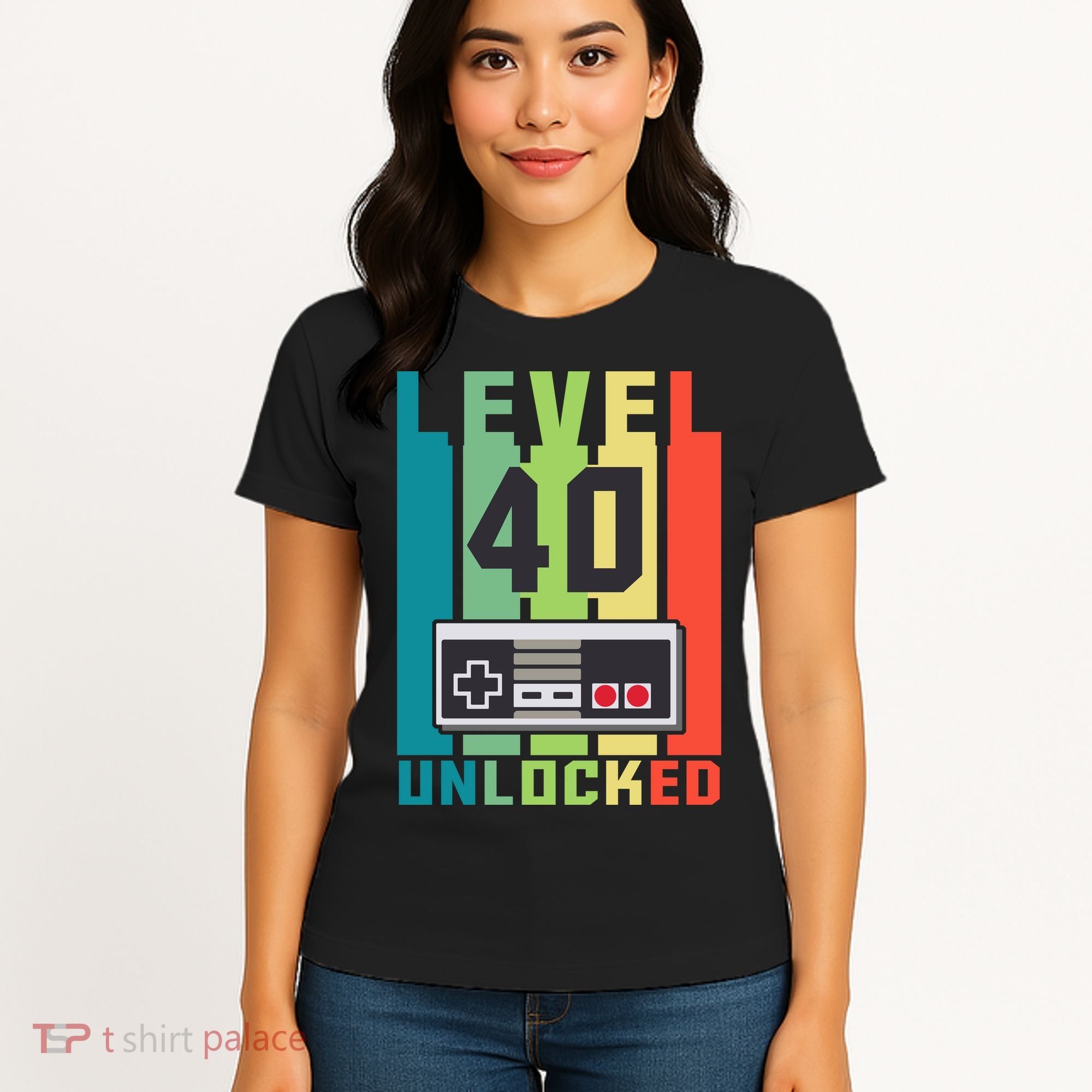 Level 40 Unlocked Funny Retro Gamer Birthday Women's T-Shirt