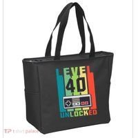 Level 40 Unlocked Funny Retro Gamer Birthday Tote Bag thumb 2