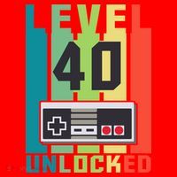 Level 40 Unlocked Funny Retro Gamer Birthday Santa Hat thumb 1