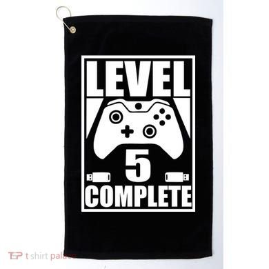 Level 5 Complete Video Gamer 5th Birthday Golf Towel