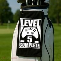 Level 5 Complete Video Gamer 5th Birthday Golf Towel thumb 2