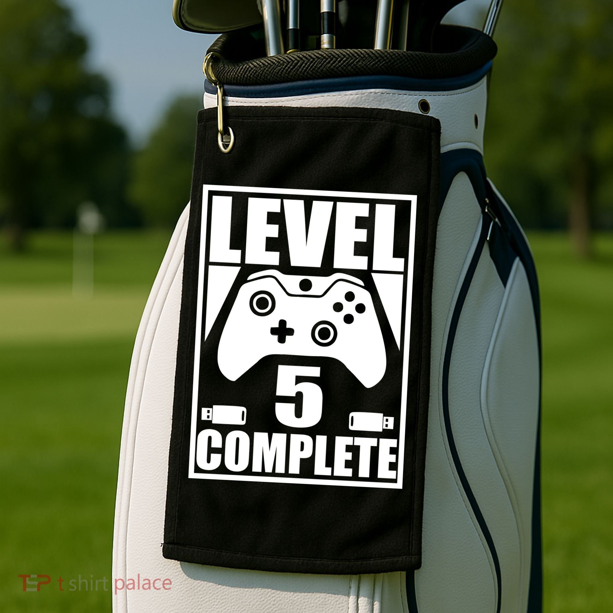 Level 5 Complete Video Gamer 5th Birthday Golf Towel