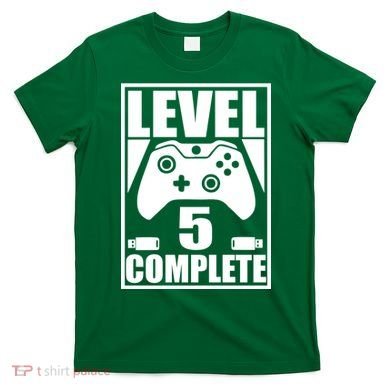 Level 5 Complete Video Gamer 5th Birthday T-Shirt