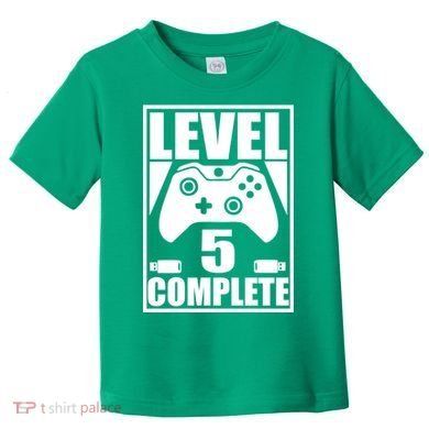 Level 5 Complete Video Gamer 5th Birthday Toddler T-Shirt