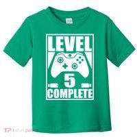 Level 5 Complete Video Gamer 5th Birthday Toddler T-Shirt thumb 0