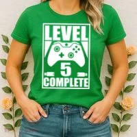 Level 5 Complete Video Gamer 5th Birthday Women's T-Shirt thumb 2