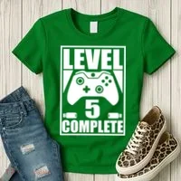 Level 5 Complete Video Gamer 5th Birthday Women's T-Shirt thumb 3