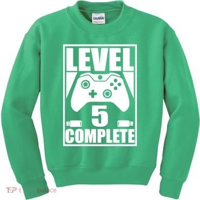 Level 5 Complete Video Gamer 5th Birthday Kids Sweatshirt