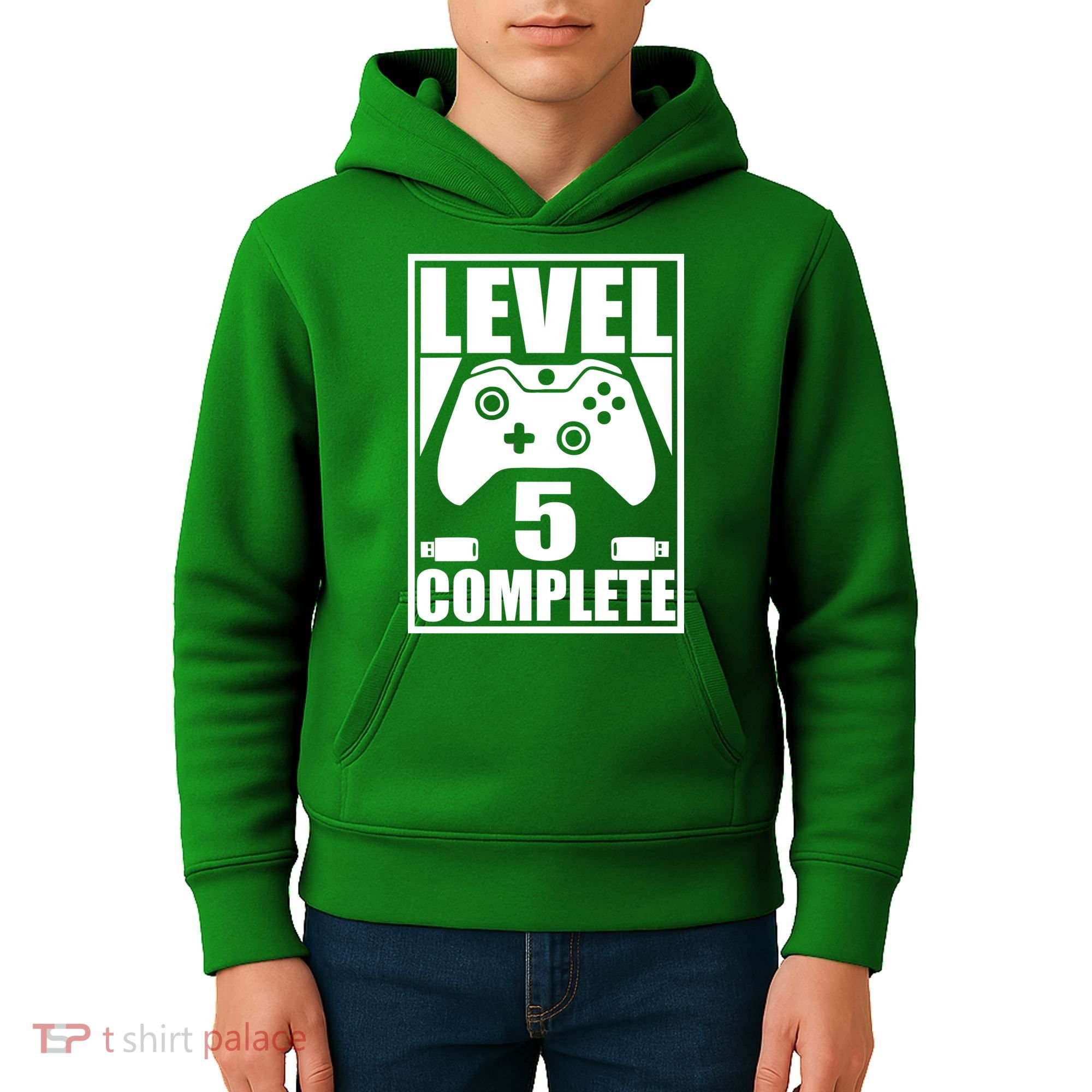 Level 5 Complete Video Gamer 5th Birthday Kids Hoodie