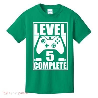 Level 5 Complete Video Gamer 5th Birthday Kids T-Shirt