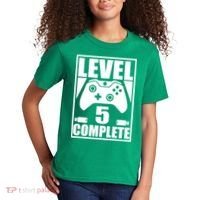 Level 5 Complete Video Gamer 5th Birthday Kids T-Shirt thumb 2
