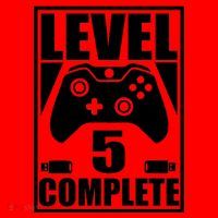 Level 5 Complete Video Gamer 5th Birthday Santa Hat thumb 1