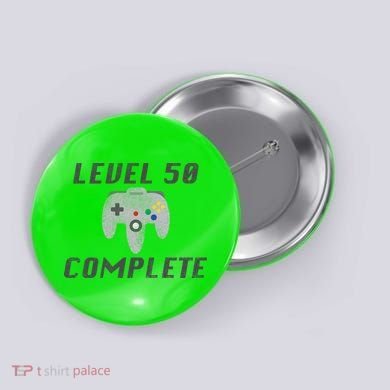 Level 50 Complete 50th Birthday Button
