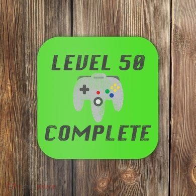Level 50 Complete 50th Birthday Coaster