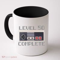 Level 50 Complete Retro Gamer 50th Birthday Coffee Mug thumb 0
