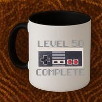 Level 50 Complete Retro Gamer 50th Birthday Coffee Mug thumb 2