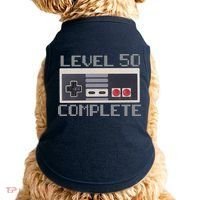 Level 50 Complete Retro Gamer 50th Birthday Doggie Tank thumb 0