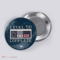 Level 50 Complete Retro Gamer 50th Birthday Button thumb 0