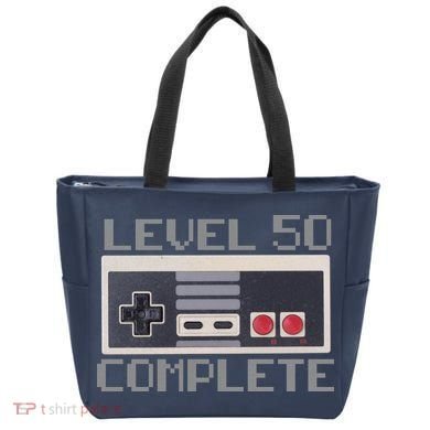 Level 50 Complete Retro Gamer 50th Birthday Tote Bag