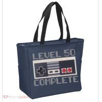 Level 50 Complete Retro Gamer 50th Birthday Tote Bag thumb 2